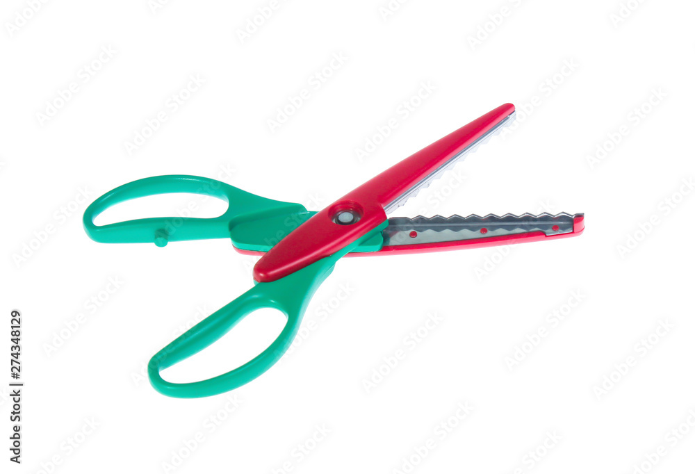 Zigzag scissors for arts isolated on white