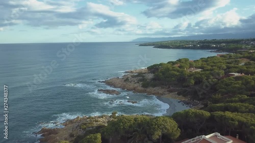 Aerial shot of a bay in sardinia