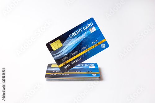 credit cards mockup on white background.