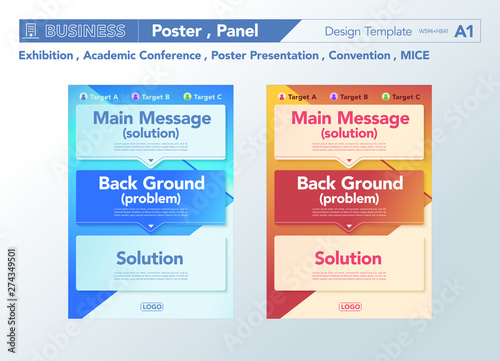 POSTER & PANEL Design Template, Exhibition , Academic conference, Poster Presentation, Convention, MICE, logical thinking, Storytelling
