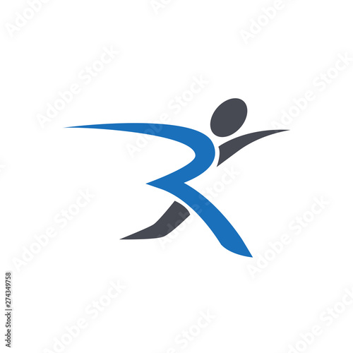 letters RX and people ran logo vector