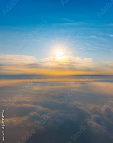     sea of clouds in the morning sun  at the top of Emei Mountain in Sichuan Province  China