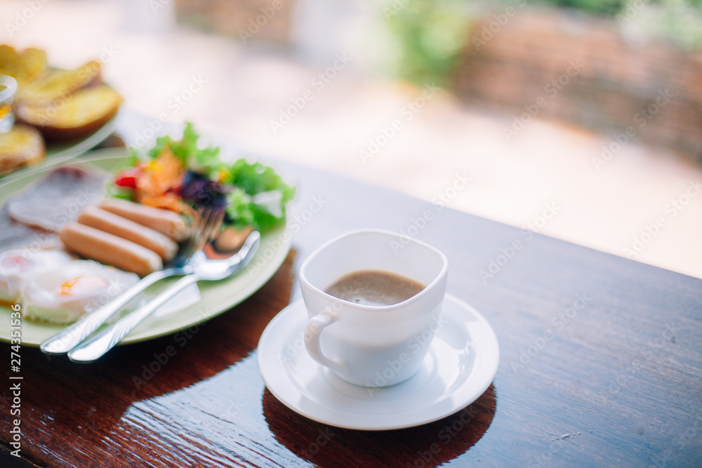 Delicious breakfast on the table Delicious breakfast on the table