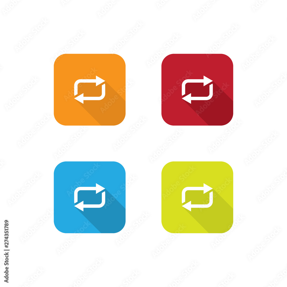 Colorful Loop Icons With Long Shadow Colorful Loop Icons With Long Shadow