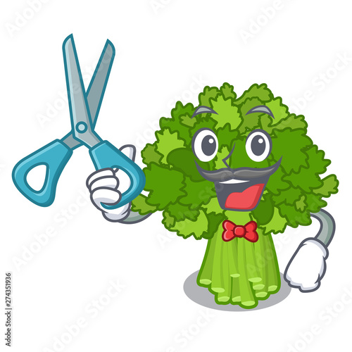 Barber brocoli rabe isolated in the character