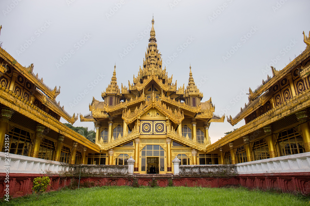 Kambawzathardi Golden Palace in Bago of Myanmar,Kanbawzathadi Palace was built by King Bayinnaung 1551-1581 A.D. the founder of the second Myanmar Empire.