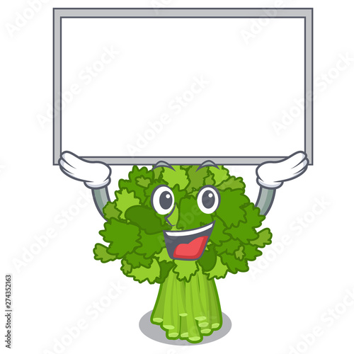 Up board brocoli rabe isolated in the character