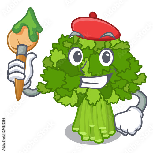 Artist brocoli rabe isolated in the character