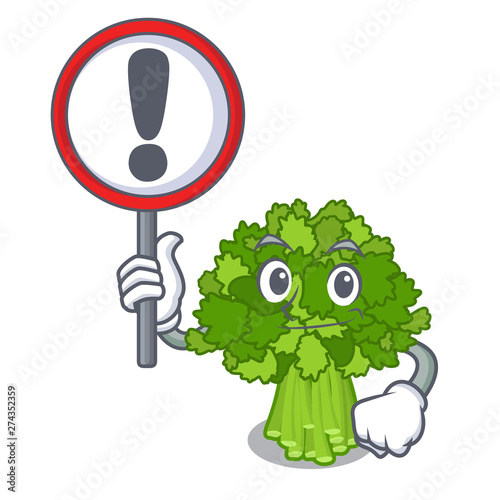 With sign brocoli rabe isolated in the character
