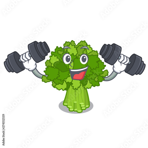 Fitness brocoli rabe isolated in the character