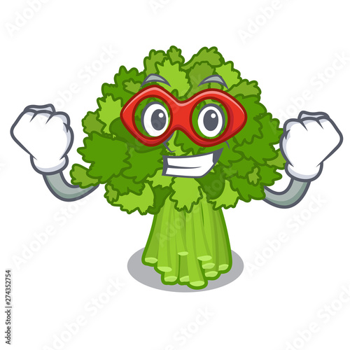 Super hero brocoli rabe in the cartoon shape