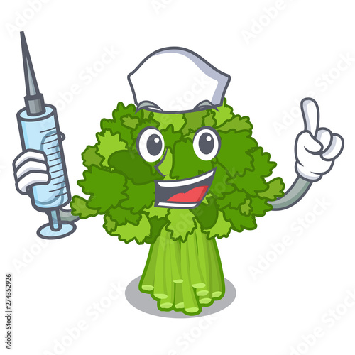 Nurse brocoli rabe in the cartoon shape