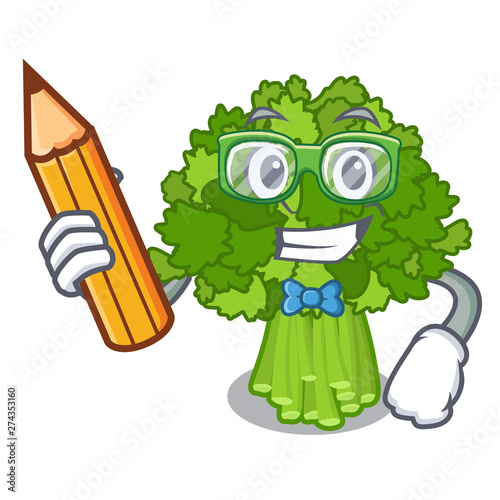 Student brocoli rabe in the cartoon shape