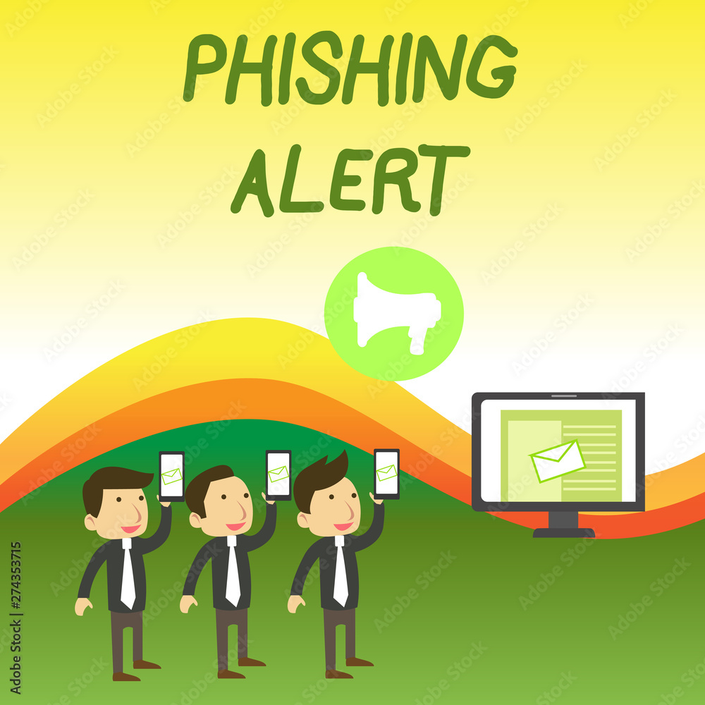 Conceptual hand writing showing Phishing Alert. Concept meaning aware to fraudulent attempt to obtain sensitive information SMS Email Marketing Media Audience Attraction PC Loudspeaker