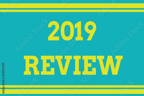 Word writing text 2019 Review. Business photo showcasing New trends and prospects in tourism or services for 2019 Seamless horizontal lines background drawing lines. Up and down stripes