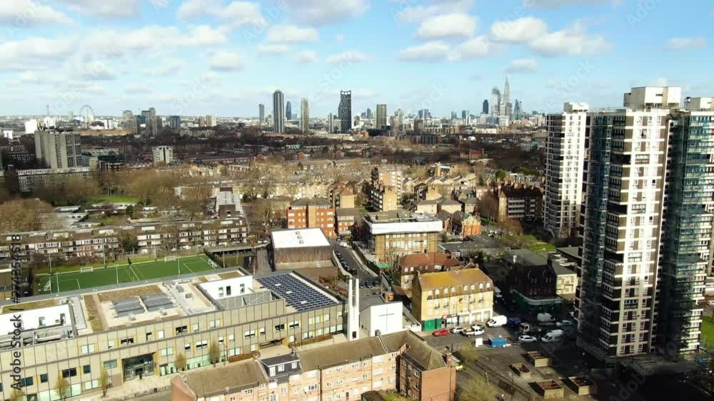 Beautiful aerial view of Buildings in the city of London Beautiful aerial view of Buildings in the city of London