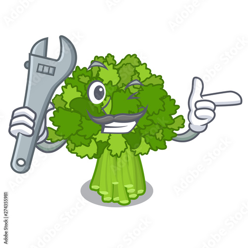 Mechanic saute broccoli rabe above cartoon plate