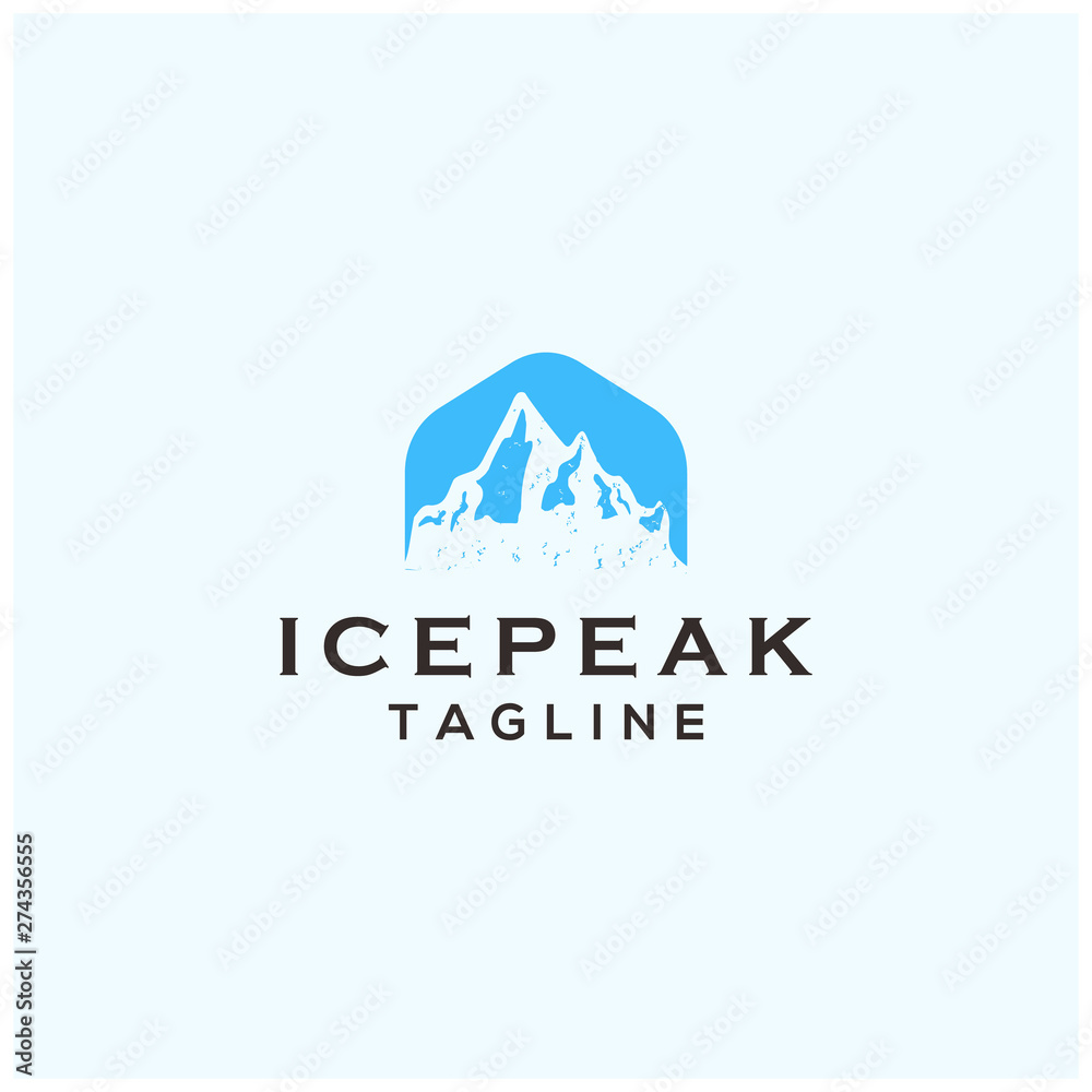 ice peak mountain logo rustic illustration vector template download