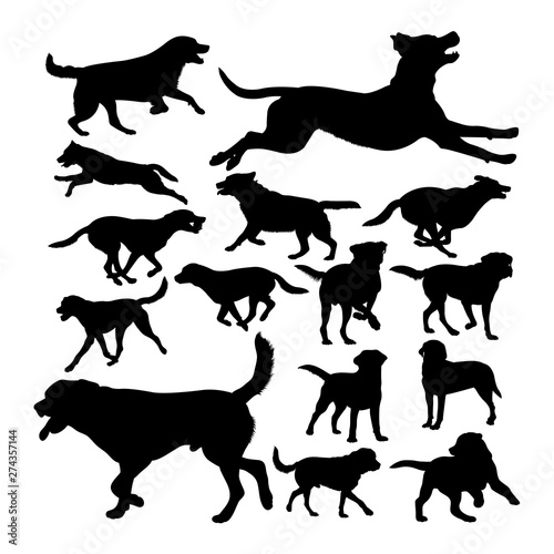 Labrador dog animal silhouettes. Good use for symbol, logo, web icon, mascot, sign, or any design you want.