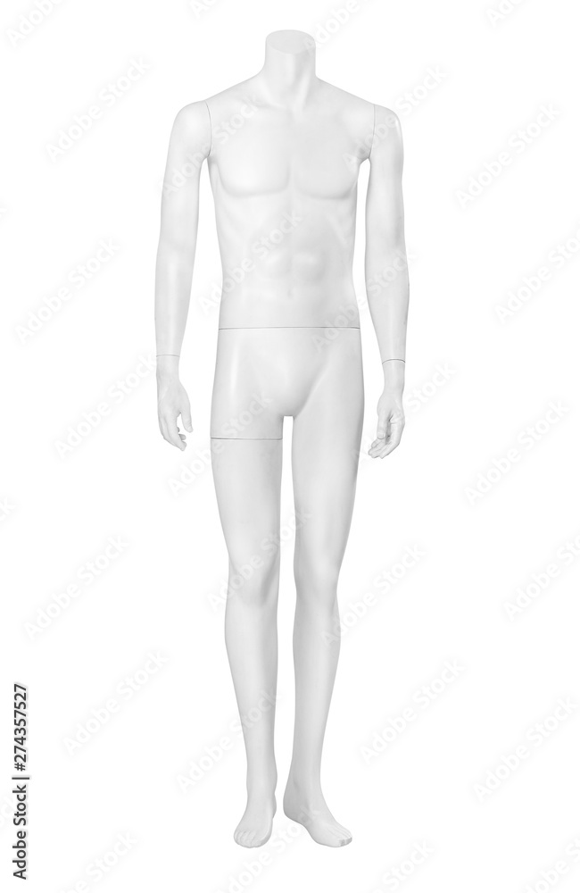 Front view of male mannequin isolated on white