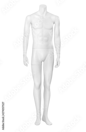 Front view of male mannequin isolated on white