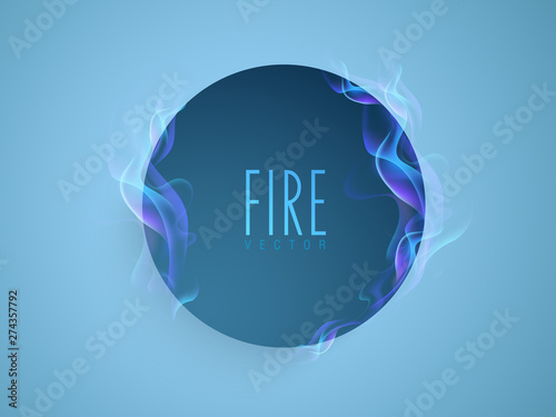 Concept of sticker, tag or label with fire.