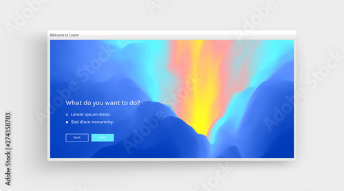 Website or mobile app landing page. Volcano eruption. Landscape with mountains. Abstract background. Vector illustration.