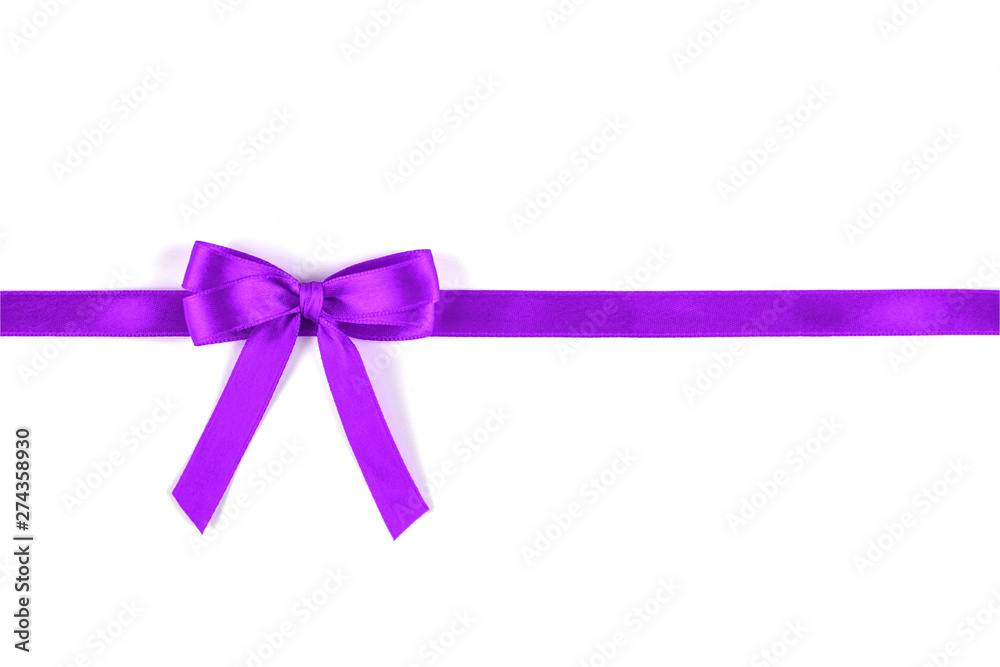 Shiny purple silk ribbon on white background. Shiny purple silk ribbon on white background.
