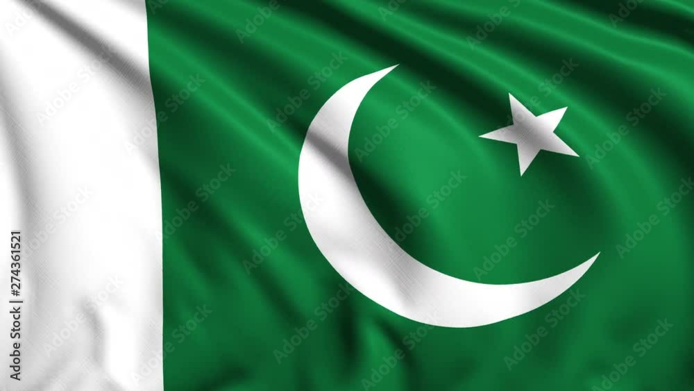 Flag of Pakistan with fabric structure in the wind (loopable) Flag of Pakistan with fabric structure in the wind (loopable)