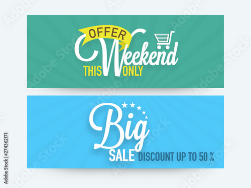 Big sale web header or banner set.