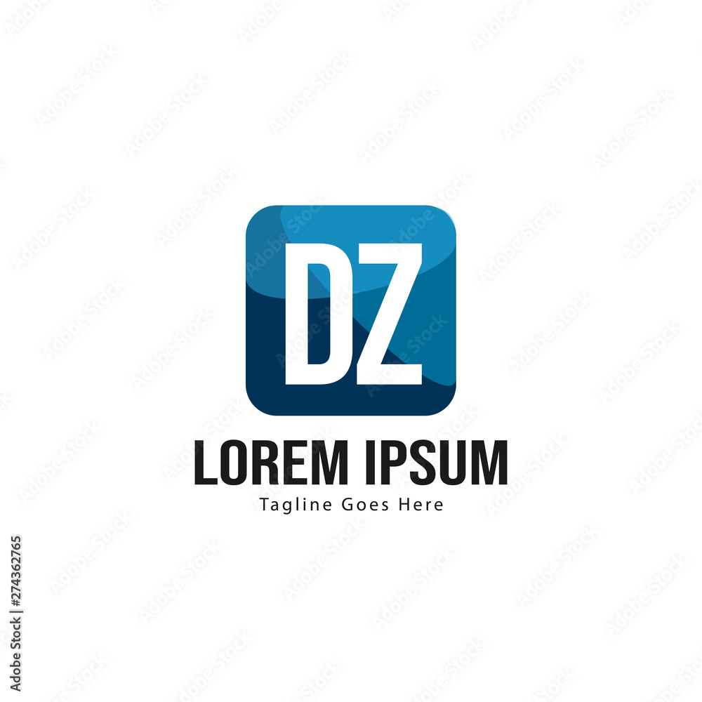 Initial DZ logo template with modern frame. Minimalist DZ letter logo vector illustration Initial DZ logo template with modern frame. Minimalist DZ letter logo vector illustration