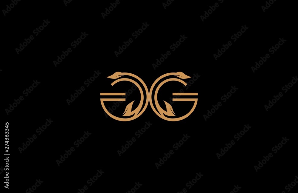 GG letter linear shape luxury flourishes ornament logotype