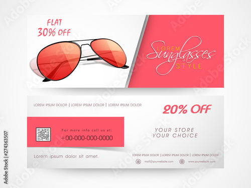 Sunglasses sale web header or banner.