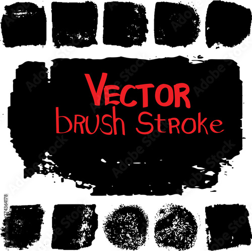 Vector brush in grunge style. A set of abstract patches of paint. A background with place for text