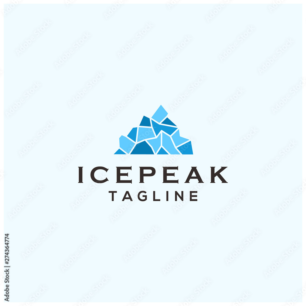 colorful ice peak mountain logo illustration vector template download