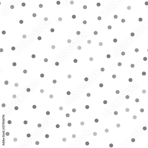 polka dot seamless vector pattern black background. White and black polka dots background. Chaotic elements. Abstract geometric shape texture. Design template for wallpaper,wrapping, textile. 