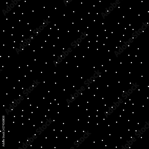 polka dot seamless vector pattern black background. White and black polka dots background. Chaotic elements. Abstract geometric shape texture. Design template for wallpaper,wrapping, textile..