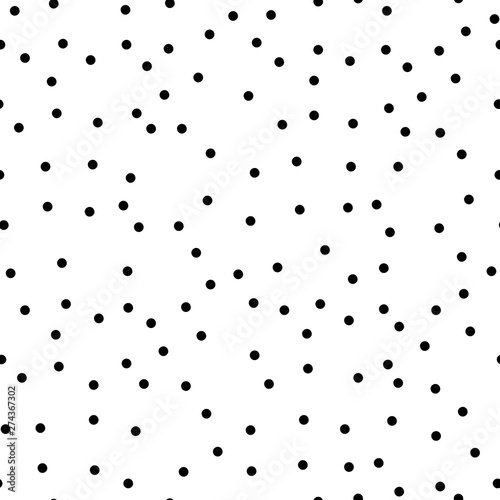 Tapety Kropki  polka-dot-seamless-vector-pattern-black-background-white-and-black-polka-dots-background-chaotic-elements-abstract-geometric-shape-texture-design-template-for-wallpaper-wrapping-textile
