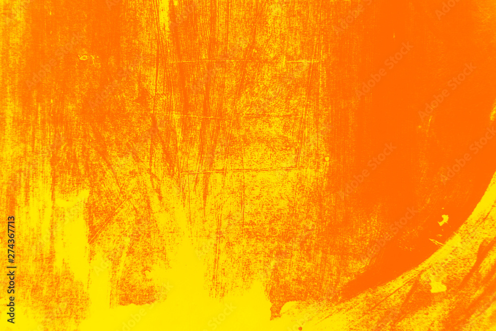 yellow orange paint background  with brush stroke