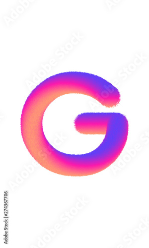  fur alphabet capital letter. letter alphabet character G font - vector illustration