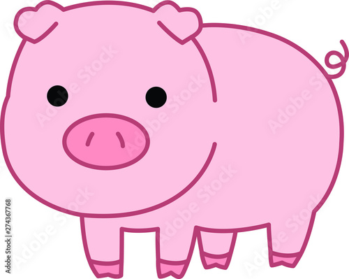 動物のイラスト-豚