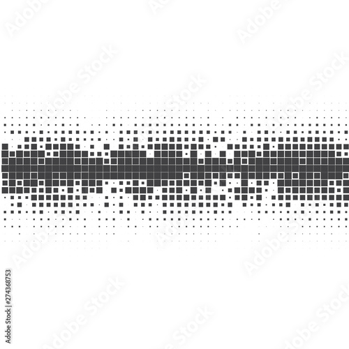 Ornament of black squares on a white background. 