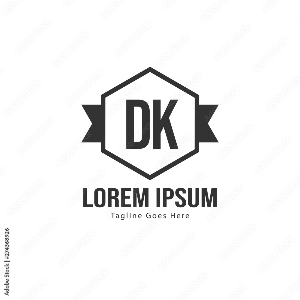 Initial DK logo template with modern frame. Minimalist DK letter logo vector illustration Initial DK logo template with modern frame. Minimalist DK letter logo vector illustration