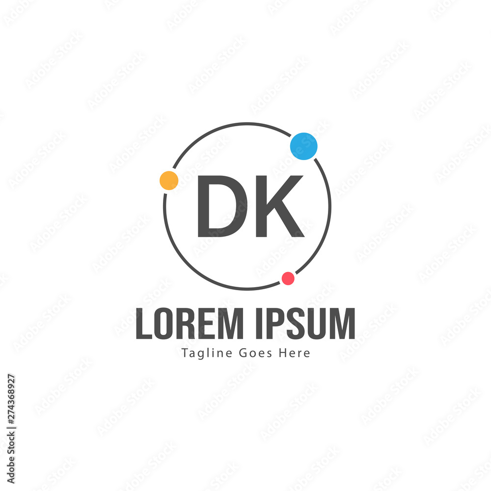 Initial DK logo template with modern frame. Minimalist DK letter logo vector illustration Initial DK logo template with modern frame. Minimalist DK letter logo vector illustration