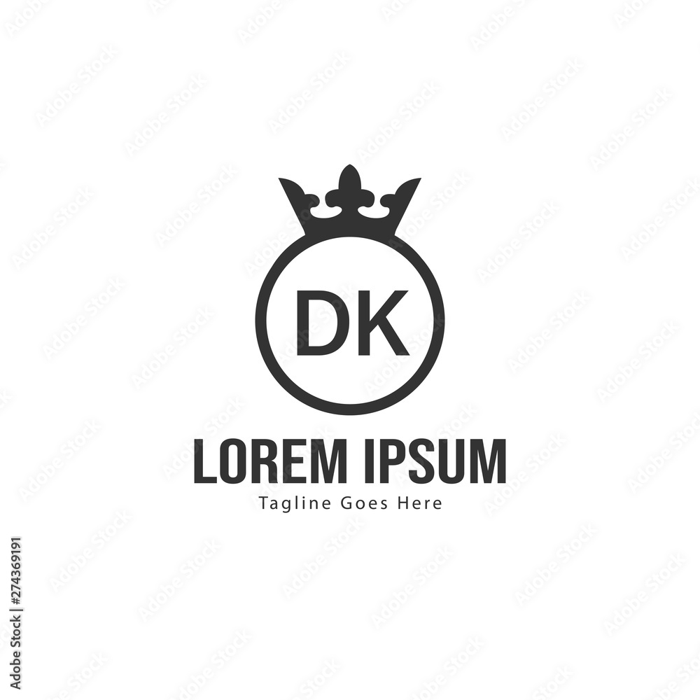 Initial DK logo template with modern frame. Minimalist DK letter logo vector illustration Initial DK logo template with modern frame. Minimalist DK letter logo vector illustration