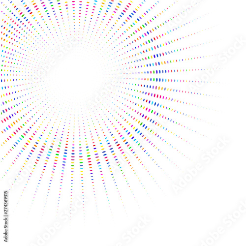 Abstract multicolor image of circle with rays