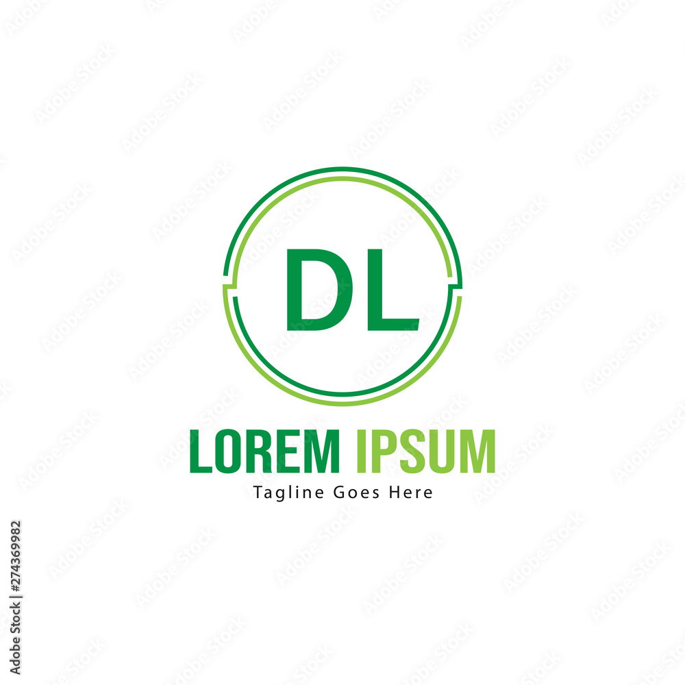 Initial DL logo template with modern frame. Minimalist DL letter logo vector illustration Initial DL logo template with modern frame. Minimalist DL letter logo vector illustration