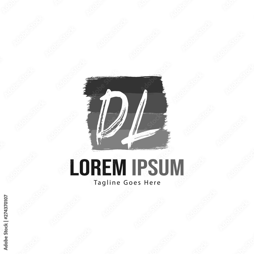 Initial DL logo template with modern frame. Minimalist DL letter logo vector illustration