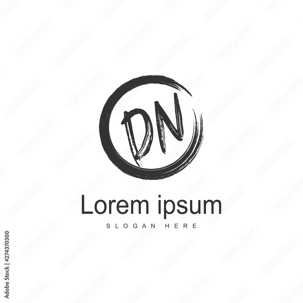 Initial DN logo template with modern frame. Minimalist DN letter logo vector illustration Initial DN logo template with modern frame. Minimalist DN letter logo vector illustration