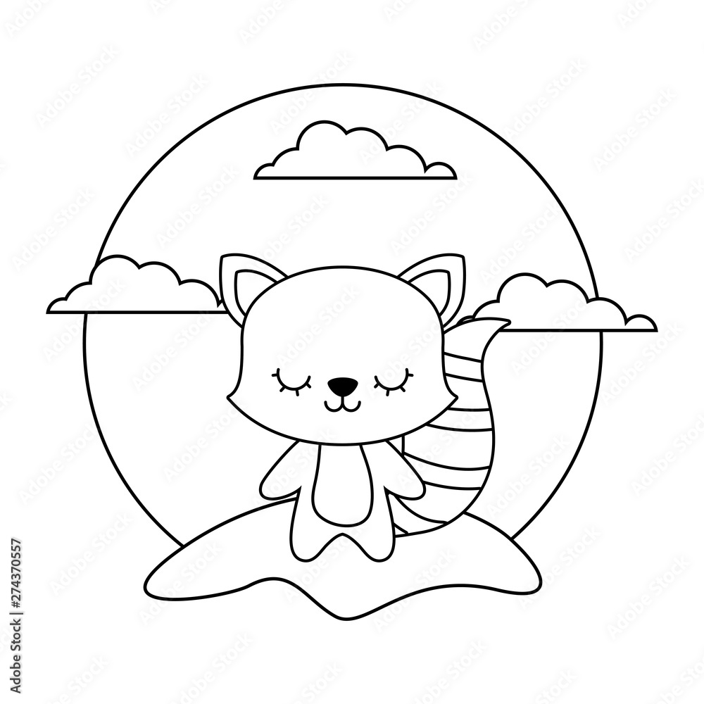 Obraz premium cute cat animal in landscape